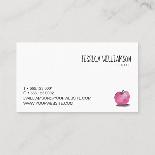 Waterverf APPLE, modern, leraar Visitekaartje (Achterkant)
