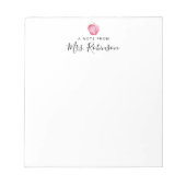 Waterverf Apple Note van leraar terug naar school Notitieblok (Voorkant)