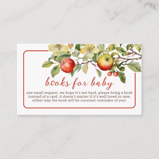 Waterverf Apple of Our Eye Herfst Boeken voor Baby Informatiekaartje (Voorkant)