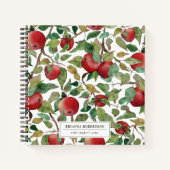 Waterverf Apple Patroon | Monogram cidermaker Notitieboek (Voorkant)