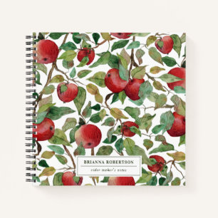 Waterverf Apple Patroon   Monogram cidermaker Notitieboek