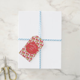 Waterverf Apple Pattern Handbeschilderd Cadeaulabel