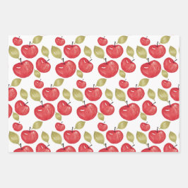 Waterverf Apple Pattern Handbeschilderd Inpakpapier Vel