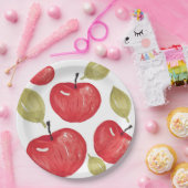 Waterverf Apple Pattern Handbeschilderd Papieren Bordje (Feest)