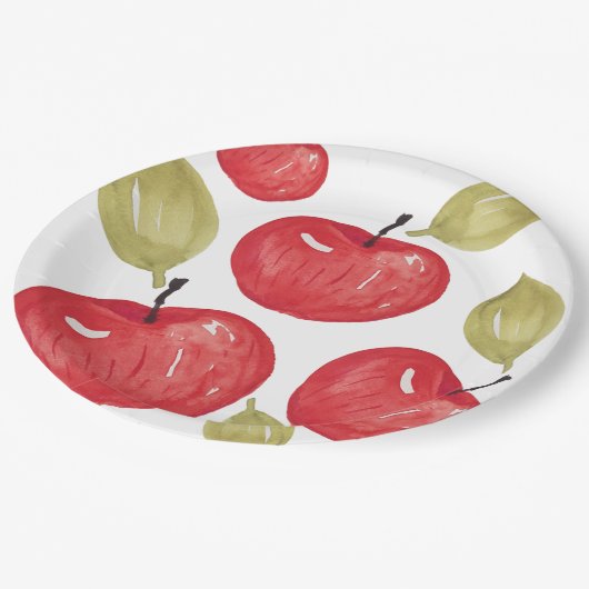 Waterverf Apple Pattern Handbeschilderd Papieren Bordje (Gekanteld)