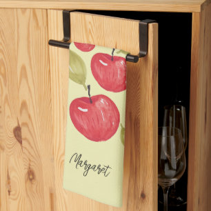 Waterverf Apple Pattern Handbeschilderd Theedoek