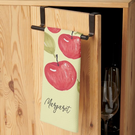 Waterverf Apple Pattern Handbeschilderd Theedoek (Derde Gevouwen)