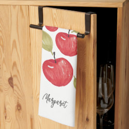 Waterverf Apple Pattern Handbeschilderd Theedoek