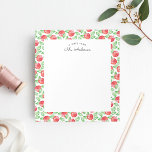 Waterverf Apple Pattern-opmerking van leraarsblok Notitieblok<br><div class="desc">Het ontwerp van de cute notebooks voor docenten is voorzien van "een noot van" en jouw naam in zwarte blokletters en scriptletters,  die zijn begrensd door een patroon van levendige rode waterverf appels en groene bladeren.</div>