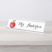 Waterverf Apple Persoonlijke leraar Naam Bord Bureau Naambordje (Voorkant)