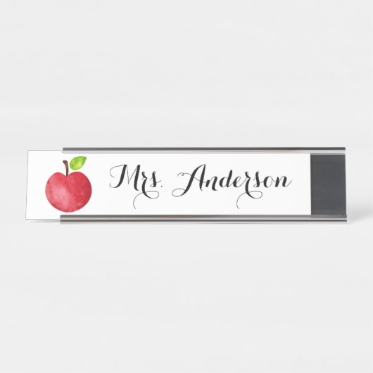 Waterverf Apple Persoonlijke leraar Naam Bord Bureau Naambordje (Voorkant)