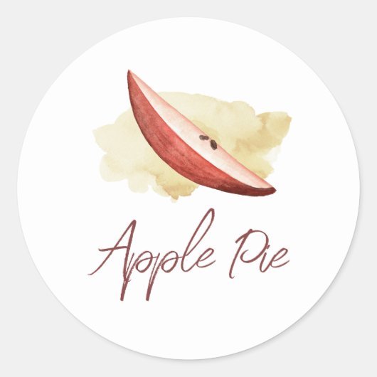 Waterverf Apple Pie Classic Round Sticker (Voorkant)