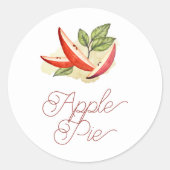 Waterverf Apple Pie Ronde Sticker (Voorkant)
