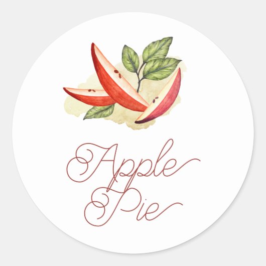 Waterverf Apple Pie Ronde Sticker (Voorkant)