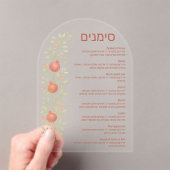 Waterverf Apple Simanim Rosh Hashana Kaart Acryl Uitnodigingen (Insitu (Draagbaar))