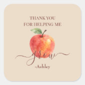 Waterverf Apple Teacher - Bedankt Cadeaus - Vierkante Sticker (Voorkant)