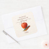 Waterverf Apple Teacher - Bedankt Cadeaus - Vierkante Sticker (Envelop)