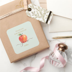 Waterverf Apple Teacher - Bedankt Cadeaus - Vierkante Sticker