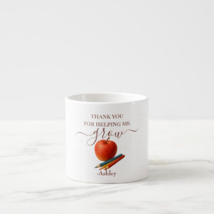 Waterverf Apple Teacher - Bedankt Gift Espresso Kop