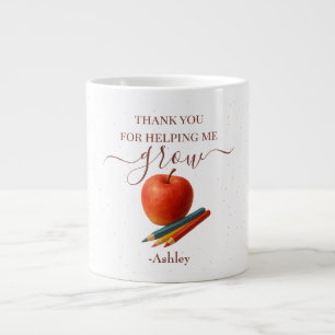 Waterverf Apple Teacher - Bedankt Gift Grote Koffiekop