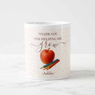 Waterverf Apple Teacher - Bedankt Gift Grote Koffiekop