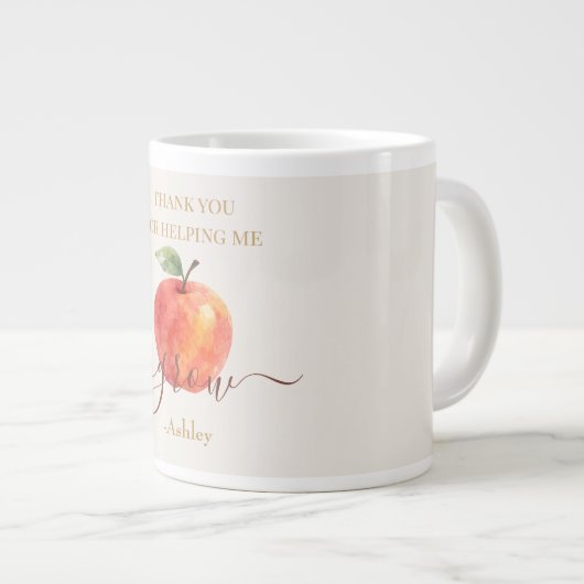 Waterverf Apple Teacher - Bedankt Gift Grote Koffiekop (Voorkant rechts)