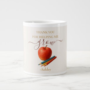 Waterverf Apple Teacher - Bedankt Gift Grote Koffiekop