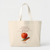 Waterverf Apple Teacher - Bedankt Gift Grote Tote Bag (Voorkant)