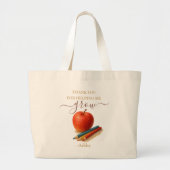 Waterverf Apple Teacher - Bedankt Gift Grote Tote Bag (Voorkant)