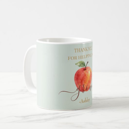 Waterverf Apple Teacher - Bedankt Gift Koffiemok (Voorkant links)