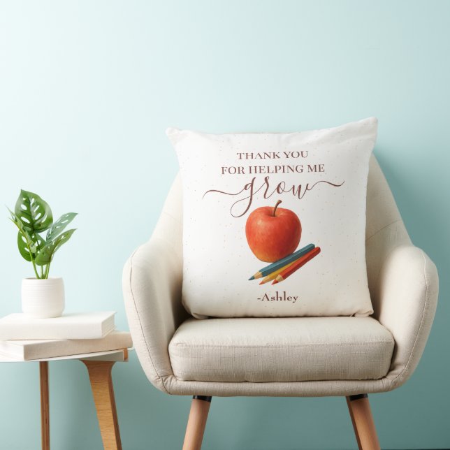 Waterverf Apple Teacher - Bedankt Gift Kussen (Stoel)