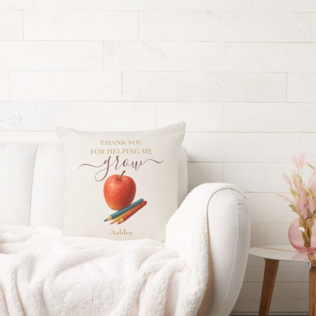 Waterverf Apple Teacher - Bedankt Gift Kussen (Bank)