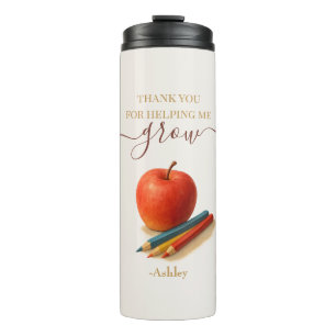 Waterverf Apple Teacher - Bedankt Gift Thermosbeker