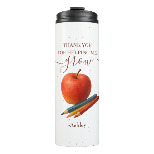 Waterverf Apple Teacher - Bedankt Gift Thermosbeker (Voorkant)
