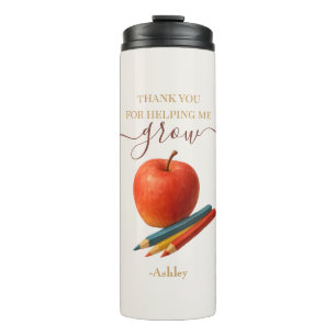 Waterverf Apple Teacher - Bedankt Gift Thermosbeker