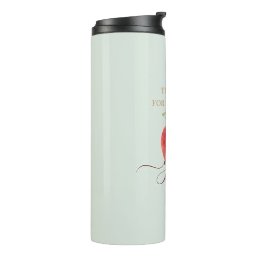 Waterverf Apple Teacher - Bedankt Gift Thermosbeker (Gedraaid links)