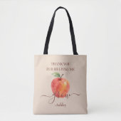 Waterverf Apple Teacher - Bedankt Gift Tote Bag (Voorkant)