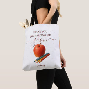 Waterverf Apple Teacher - Bedankt Gift Tote Bag
