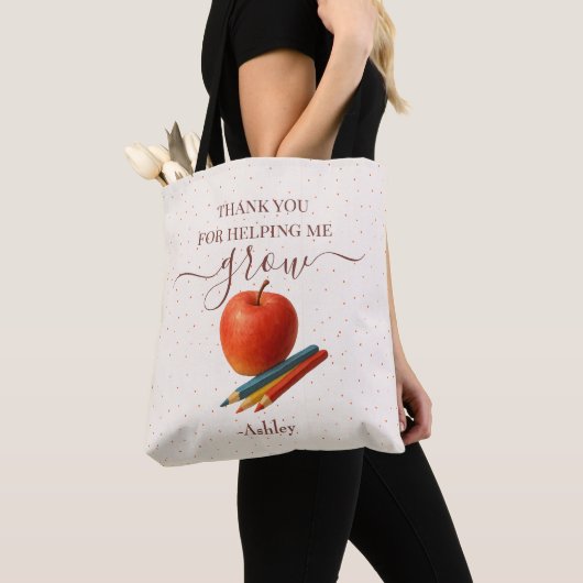 Waterverf Apple Teacher - Bedankt Gift Tote Bag (Dichtbij)