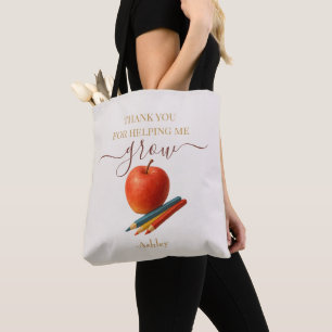 Waterverf Apple Teacher - Bedankt Gift Tote Bag