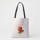 Waterverf Apple Teacher - Bedankt Gift Tote Bag (Voorkant)