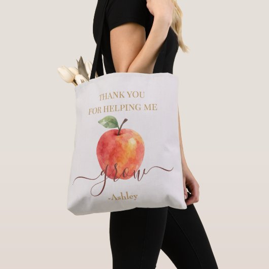 Waterverf Apple Teacher - Bedankt Gift Tote Bag (Dichtbij)