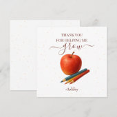 Waterverf Apple Teacher – Dank je wel kaarten (Voorkant / Achterkant)