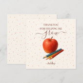 Waterverf Apple Teacher – Dank je wel kaarten (Voorkant / Achterkant)