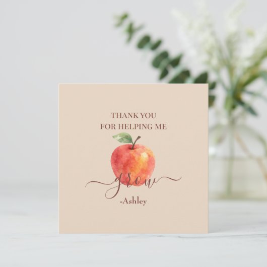 Waterverf Apple Teacher – Dank je wel kaarten (Staand voorkant)