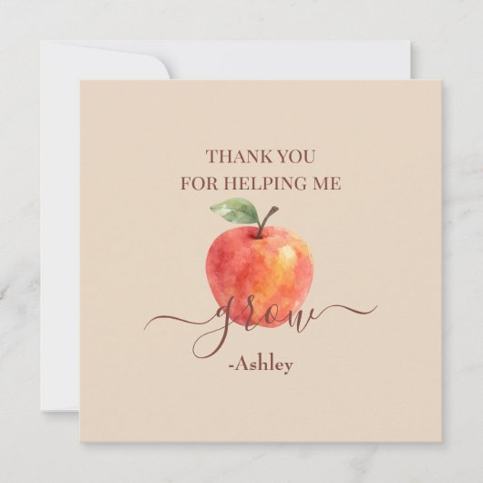 Waterverf Apple Teacher – Dank je wel kaarten (Voorkant)