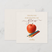 Waterverf Apple Teacher – Dank je wel kaarten (Voorkant / Achterkant)