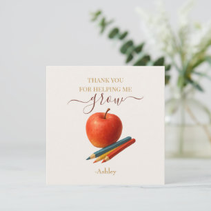 Waterverf Apple Teacher – Dank je wel kaarten