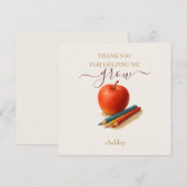 Waterverf Apple Teacher – Dank je wel kaarten (Voorkant / Achterkant)