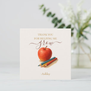 Waterverf Apple Teacher – Dank je wel kaarten